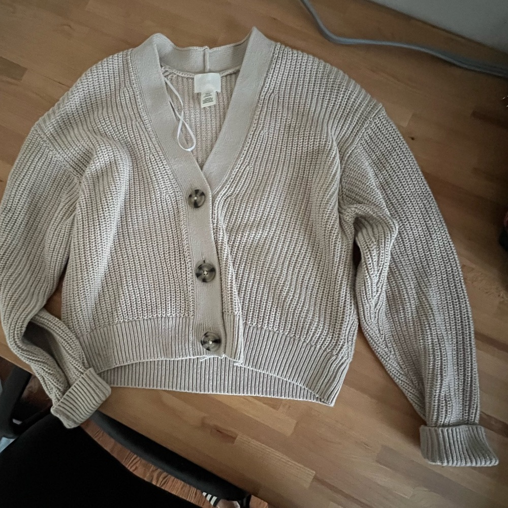 Beige Knit Cardigan